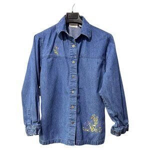 Vintage Tabi International Jean‎ shirt ladies size 12 embroidery